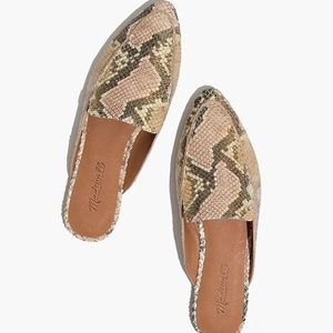 Madewell The Frances Skimmer Mule in Snake Embossed Leather